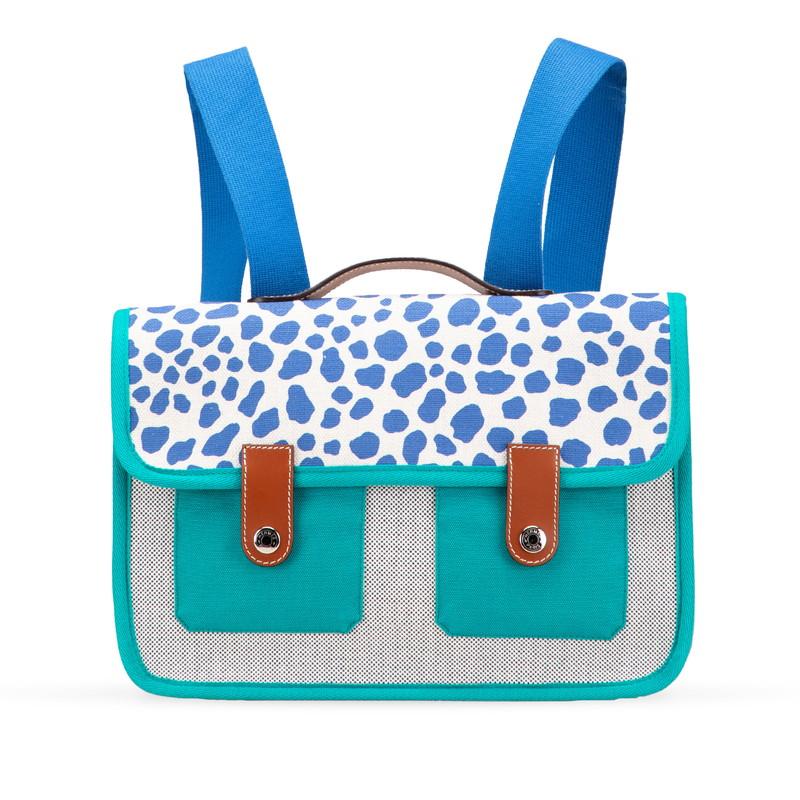 エルメス カルターブル ジャングル リュック バックパック ブルー ブラウン グリーン トワルアッシュ レザー レディース HERMES 【中古】 HERMES（エルメス） カルターブル ジャングル リュック バックパック