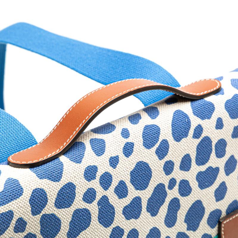 エルメス カルターブル ジャングル リュック バックパック ブルー ブラウン グリーン トワルアッシュ レザー レディース HERMES 【中古】 HERMES（エルメス） カルターブル ジャングル リュック バックパック