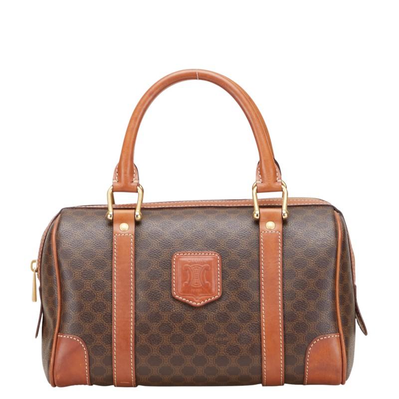 CELINE セリーヌ マカダム ハンドバッグ PVC×レザー レディース