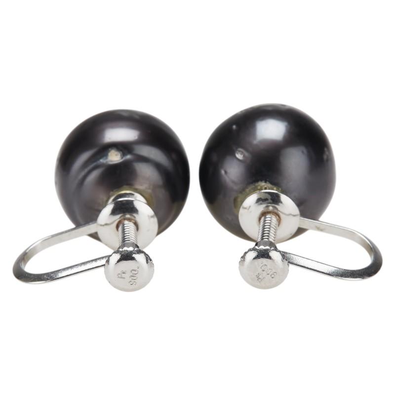 Pt900 プラチナ 黒蝶真珠11.6〜12mm イヤリング レディース 中古_2