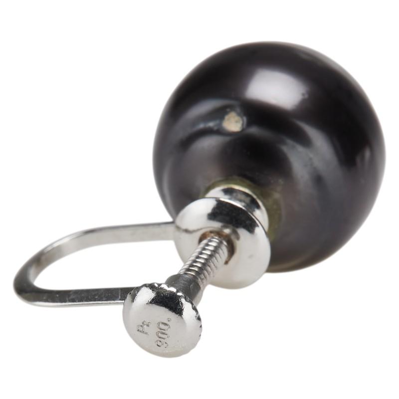 Pt900 プラチナ 黒蝶真珠11.6〜12mm イヤリング レディース 中古_3