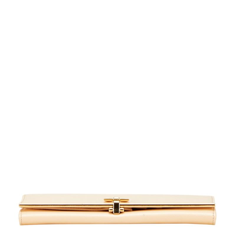 サルヴァトーレフェラガモ ガンチーニ 長財布 ベージュ ゴールド