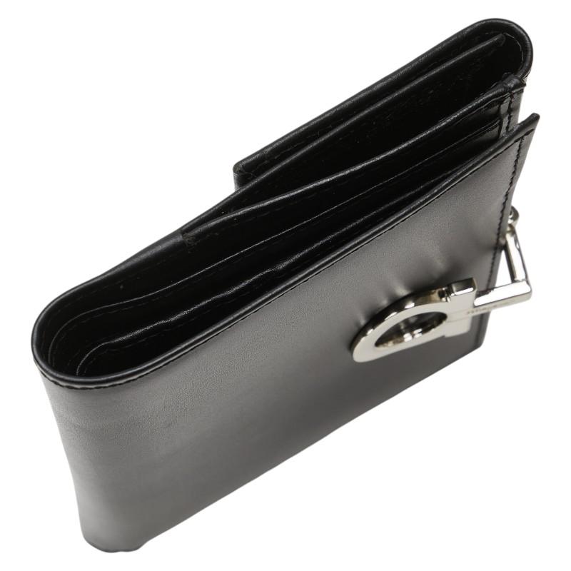 サルヴァトーレフェラガモ ガンチーニ 二つ折り財布 ブラック レザー レディース Salvatore Ferragamo 【中古】 サルヴァトーレフェラガモ ガンチーニ 二つ折り財布 ブラック レザー