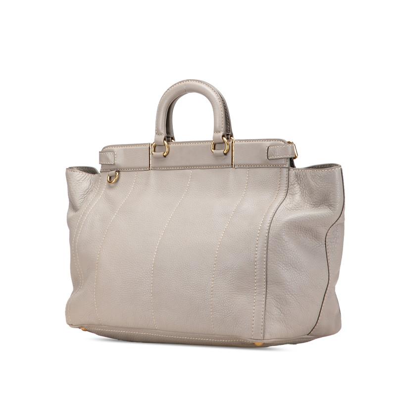 PRADA プラダ ロゴ ハンドバッグ ショルダーバッグ 2WAY グレー