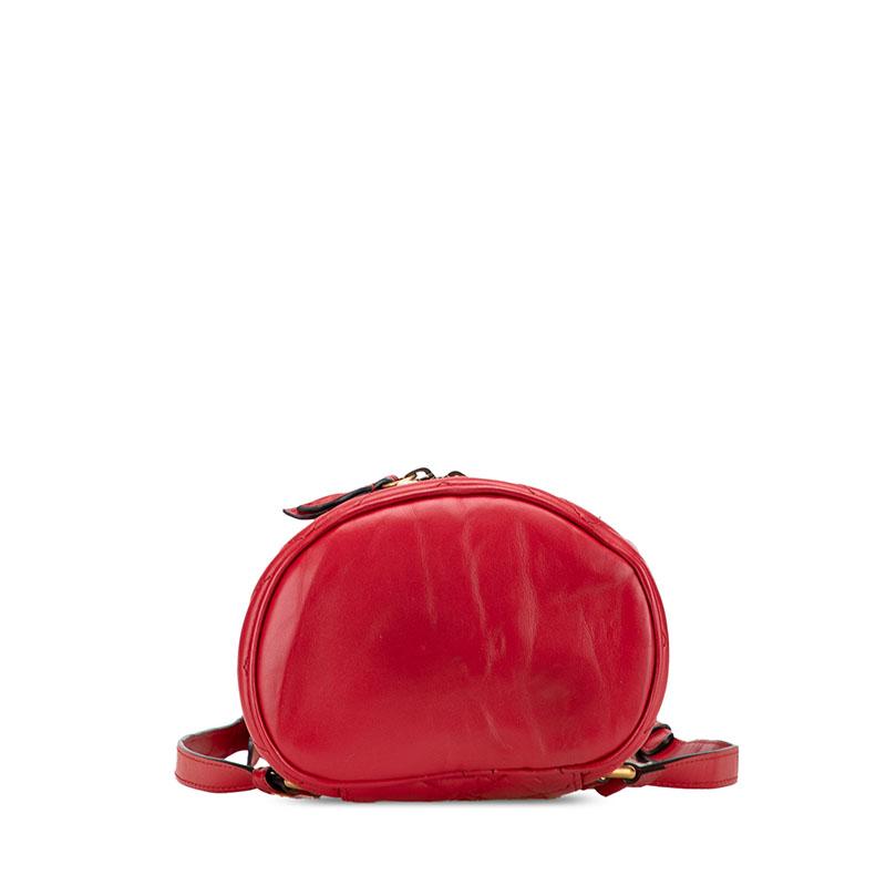 グッチ GGマーモント ミニリュック バックパック 598594 レッド ゴールド レザー レディース GUCCI 【中古】 GUCCI（グッチ） GGマーモント ミニリュック バックパック 598594
