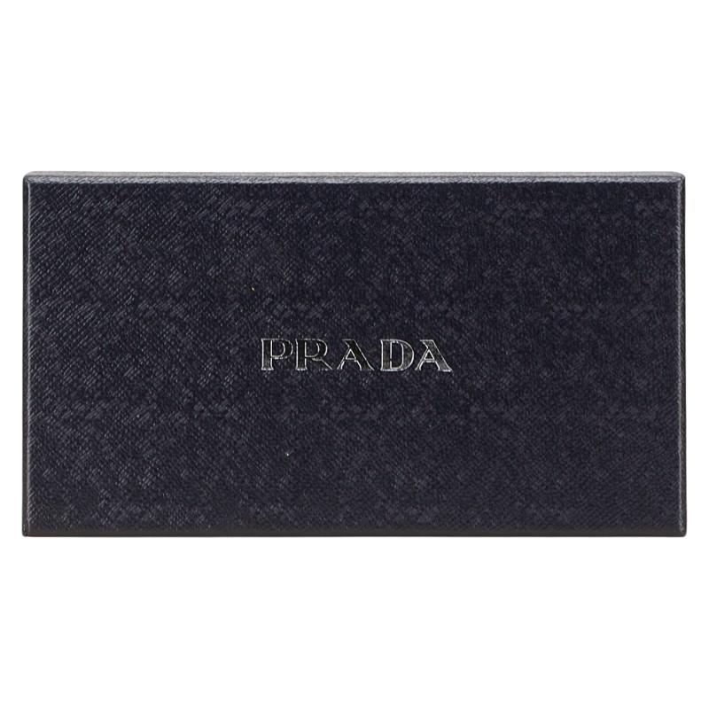 PRADA（プラダ） ロゴ 長財布 ブラック レザー レディース 【中古