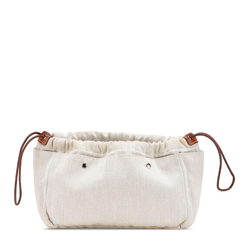 HERMES エルメス フールビ25 バッグインバッグ ポーチ ナチュラル  