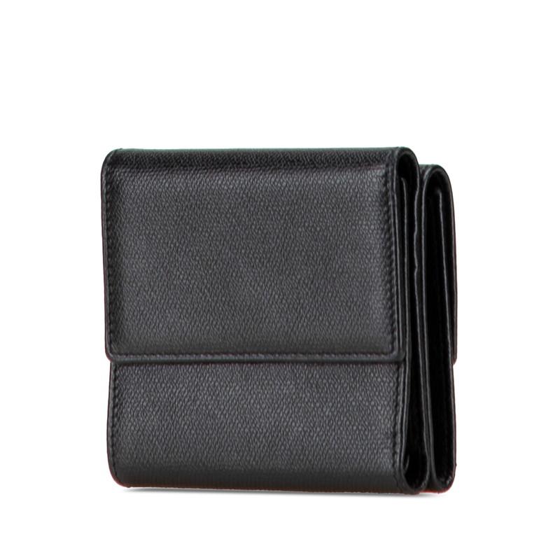 CHANEL（シャネル） ココボタン 三つ折り財布 ブラック レザー