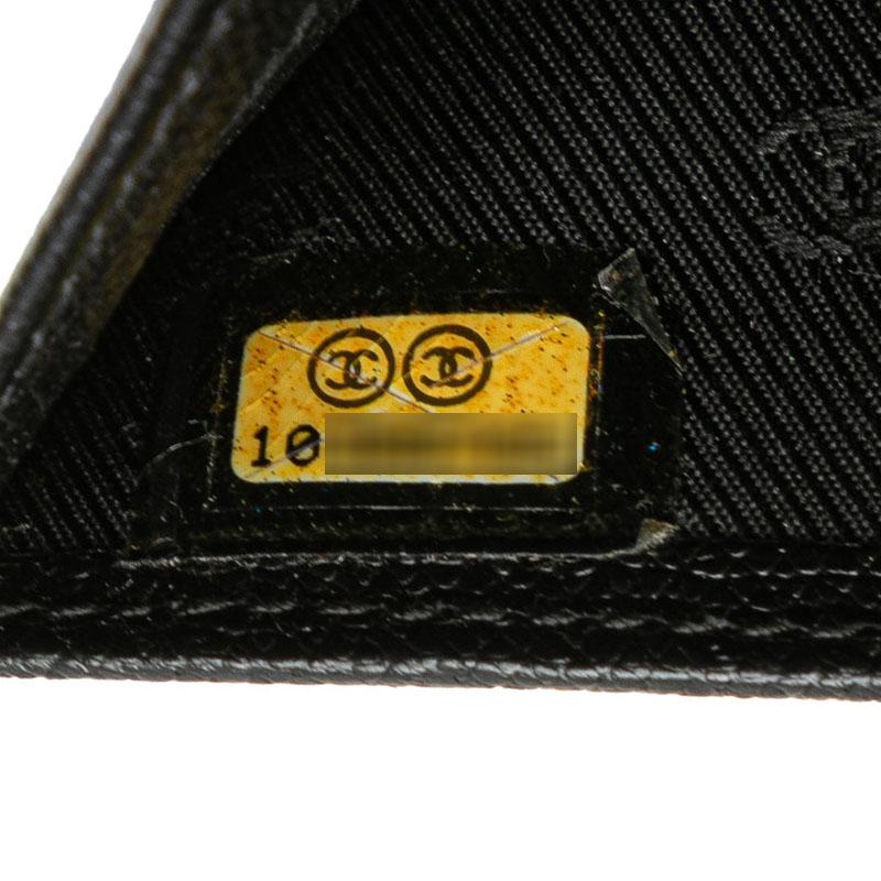 CHANEL（シャネル） ココボタン 三つ折り財布 ブラック レザー