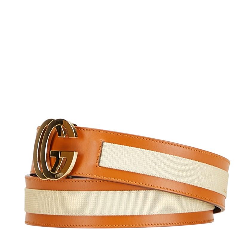 GUCCI グッチ ベルト インターロッキングG 74053 ブラウン ベージュ 