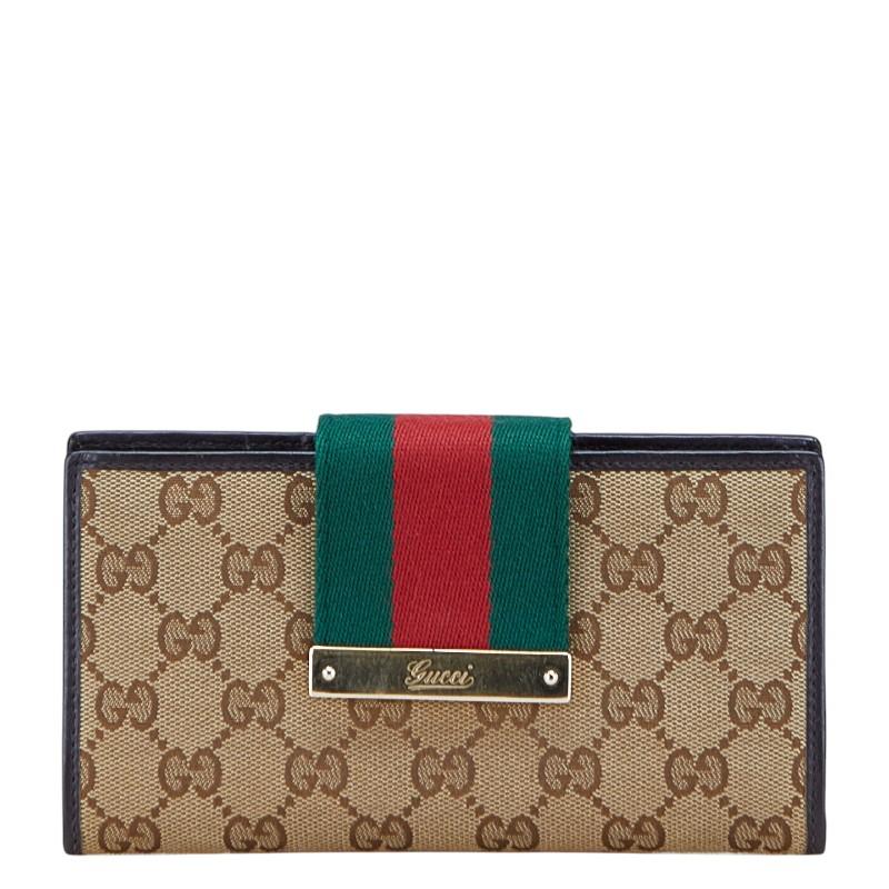 GUCCI（グッチ） GGキャンバス ウェビング シェリーライン 長財布