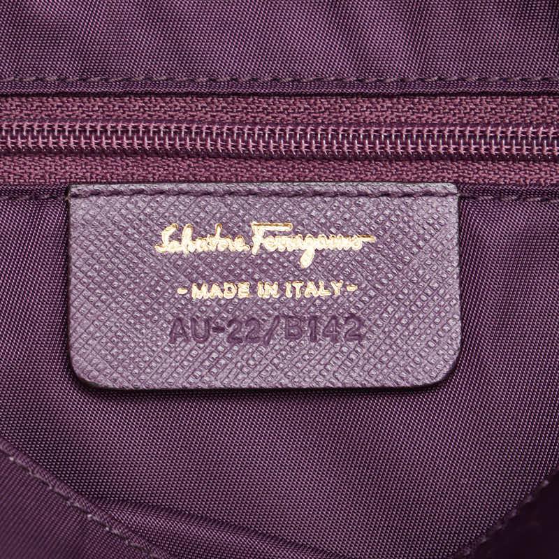 サルヴァトーレフェラガモ ヴァラリボン ショルダーバッグ パープル
