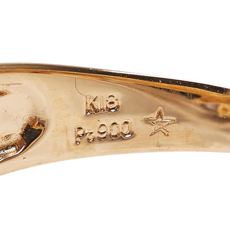 シルバー K18YG イエローゴールド Pt900 プラチナ コンビ ダイヤ0.10ct