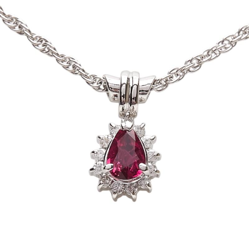 pt900：pt850ルビーダイヤネックレス Pt900/Pt850 ダイヤモンド ルビー  