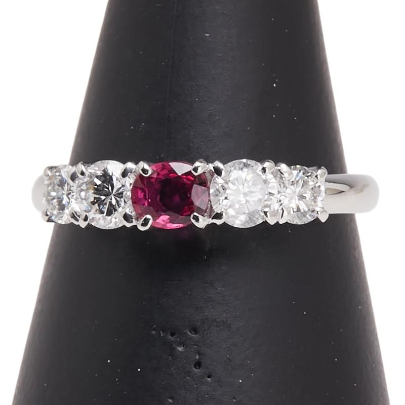 Pt900 プラチナ ルビー0.28ct ダイヤ0.68ct リング 指輪 レディース 11  