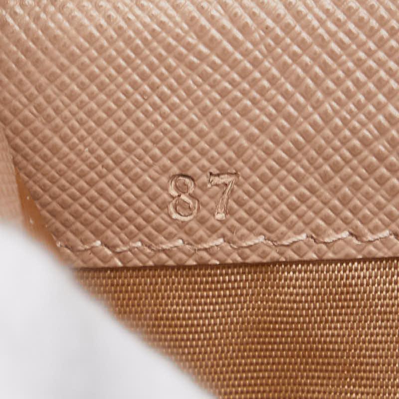 PRADA プラダ ロゴ 長財布 ベージュ サフィアーノレザー レディース  