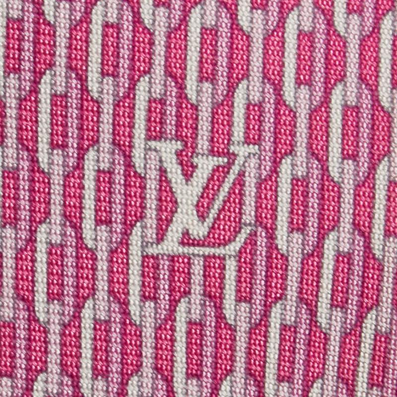 ルイ ヴィトン チェーン モチーフ ネクタイ M75968 ピンク シルク レディース LOUIS VUITTON 【中古】 LOUIS VUITTON（ルイ・ヴィトン） ルイ ヴィトン チェーン モチーフ