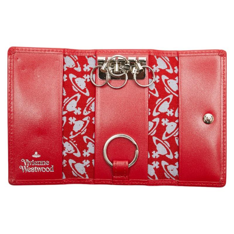 中古USED PRADA キーケース サフィアーノ 6連 ブルー 青 1PG222