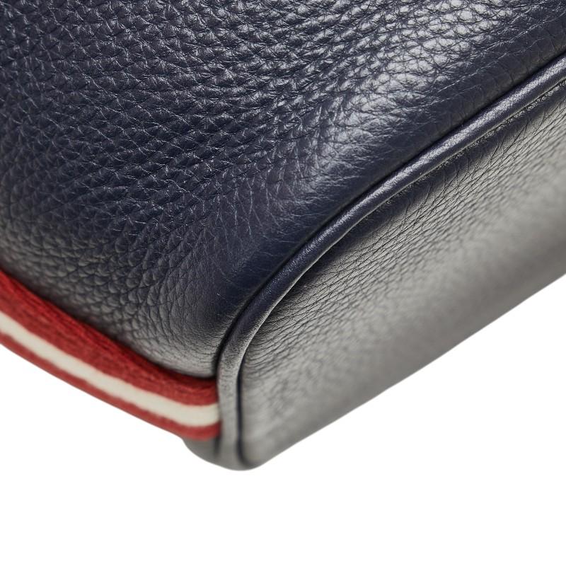 BALLY トレスポ 2way ビジネスバッグ ショルダー付き レザー ネイビー BALLY バリー ビジネスバッグ トートバッグ オールレザー ロゴ ポーチ
