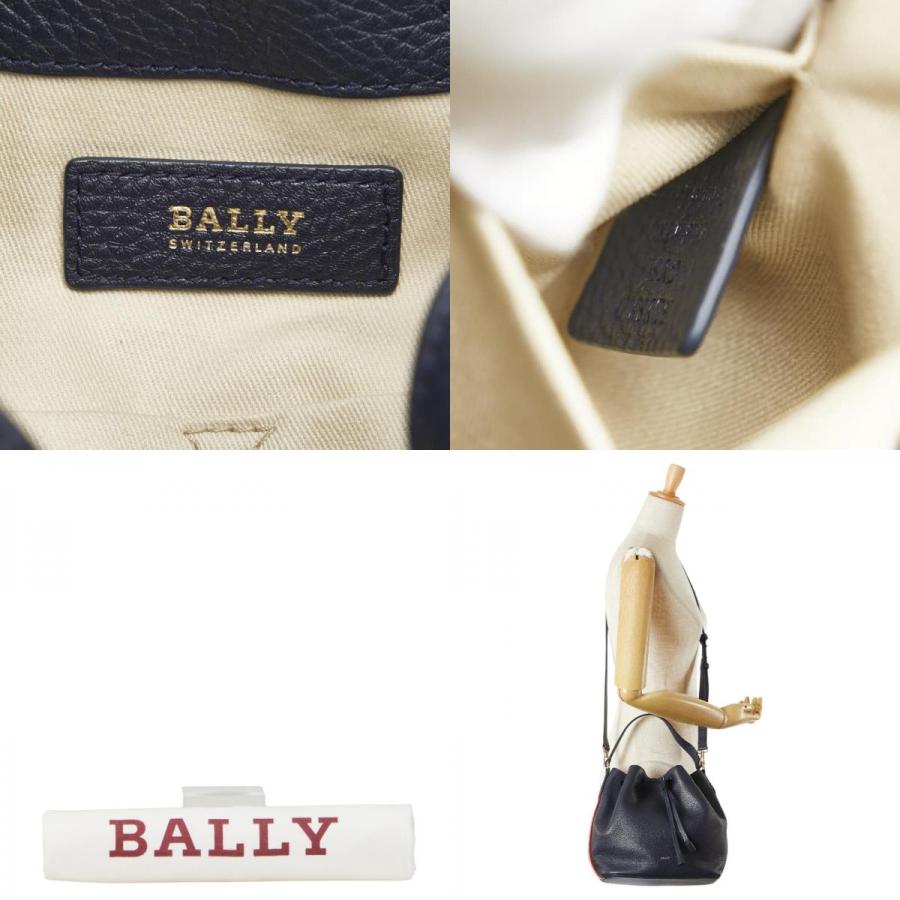 美品 BALLY バリー 2way ビジネスバッグ シボ革 ネイビー ショルダー Bally（バリー） ロゴ ショルダーバッグ ハンドバッグ 2WAY ネイビー