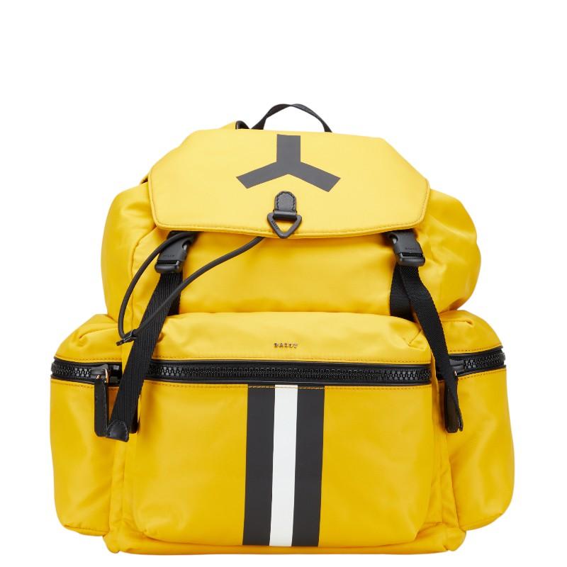 バリー Crew リュック バックパック イエロー ブラック ナイロン レザー レディース BALLY 【中古】 Bally（バリー） Crew リュック バックパック イエロー ブラック