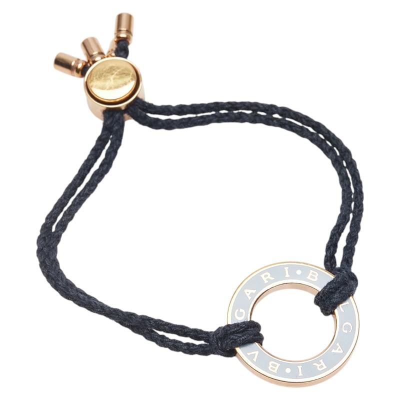 ブルガリ ブルガリブルガリ ロープ ブレスレット ライトブルー ゴールド メッキ レディース BVLGARI 【中古】 BVLGARI（ブルガリ） ブルガリブルガリ ロープ ブレスレット ライト