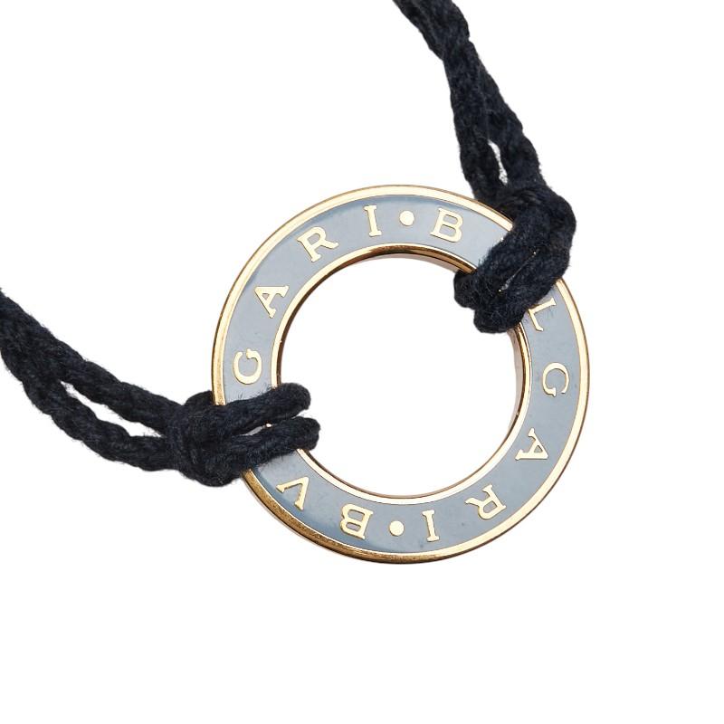 美品　BVLGARI ブルガリ　ロープブレスレット　ネイビー　ゴールド　リング 美品 BVLGARI ブルガリ ロープブレスレット ネイビー ゴールド