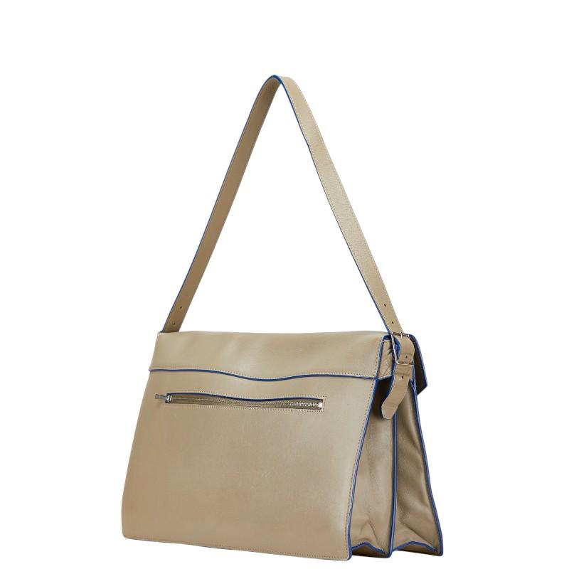 セリーヌ ダイヤモンドクラッチ トリコカラー ショルダーバッグ ベージュ ブラック ブルー レザー スエード レディース CELINE 【中古】 CELINE（セリーヌ） ダイヤモンドクラッチ トリコカラー ショルダー