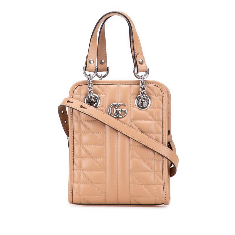GUCCI（グッチ） GGマーモント キルティング ハンドバッグ