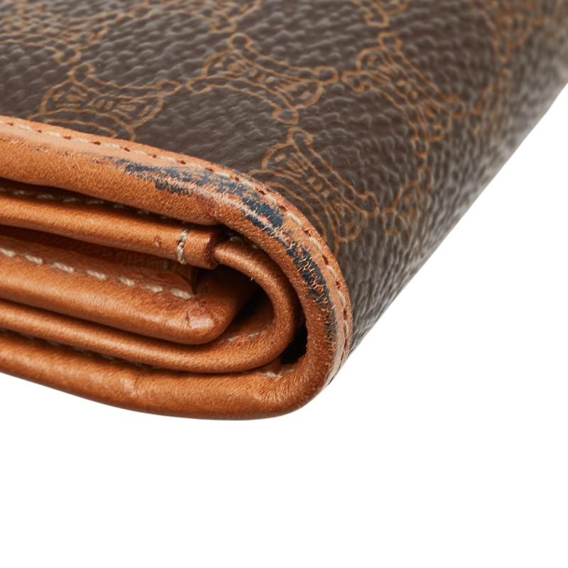 CELINE（セリーヌ） マカダム 長財布 ブラウン PVC レザー レディース