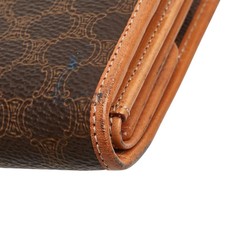 CELINE（セリーヌ） マカダム 長財布 ブラウン PVC レザー レディース