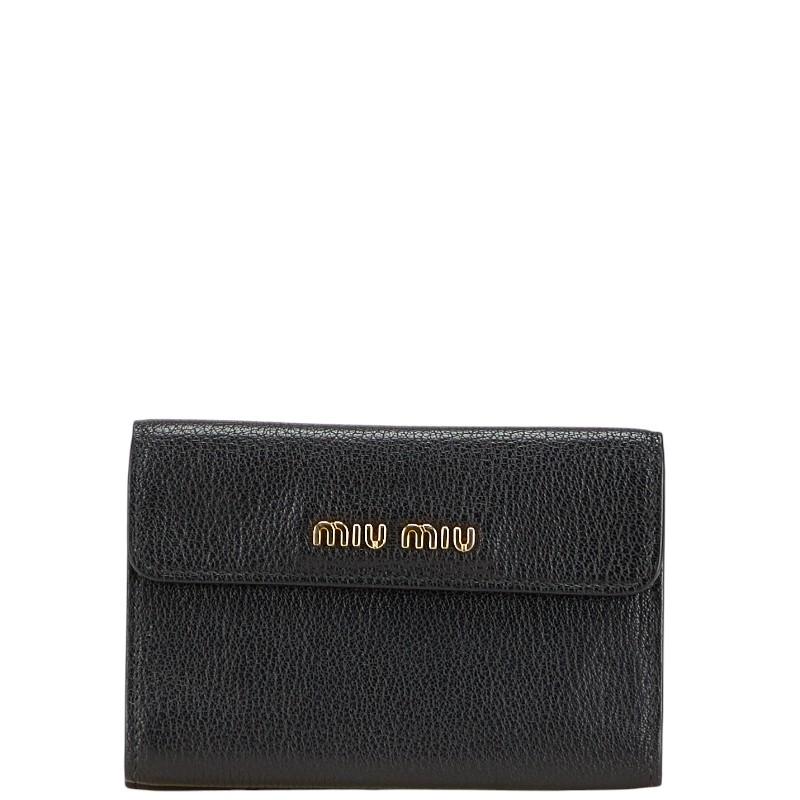 MIU MIU 二つ折り財布 ブラック レザー