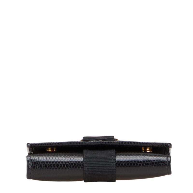 新品未使用　Salvatore Ferragamo 6連キーケース　ヴァラリボン サルヴァトーレフェラガモ ヴァラ 6連 キーケース ブラック レザー
