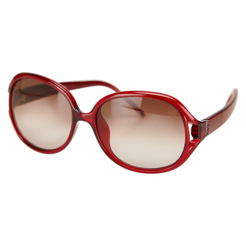 フェンディ ズッカ サングラス レッド プラスチック レディース FENDI 【中古】 FENDI（フェンディ） ズッカ サングラス レッド プラスチック