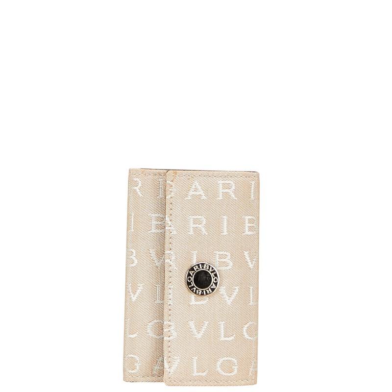 BVLGARI（ブルガリ） ロゴマニア 6連 キーケース ベージュ ホワイト