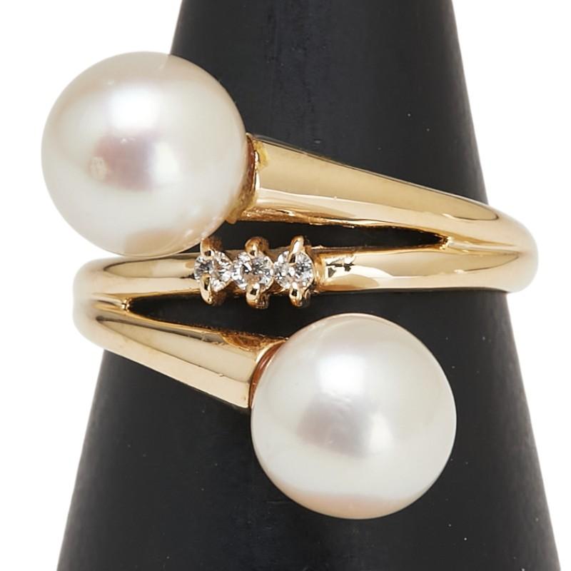 アコヤパール　18K リング　イエローゴールド TASAKI タサキ アコヤパール 真珠 シトリン リング・指輪 K18