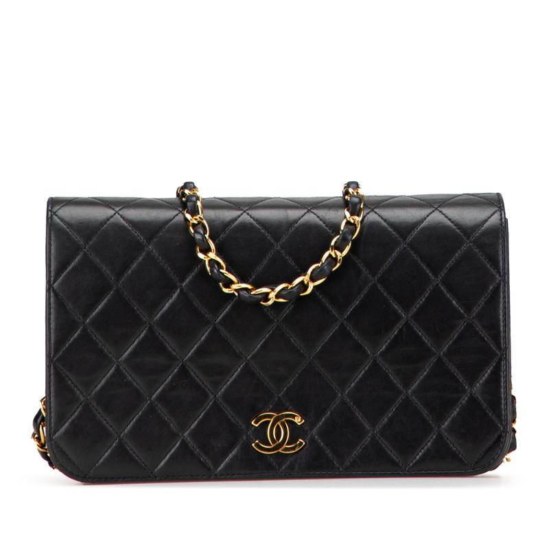 CHANEL シャネル ココマーク マトラッセ ラムスキン フルフラップ プッシュロック チェーン ショルダー バッグ ブラック a2182 CHANEL（シャネル） マトラッセ ココマーク フルフラップ プッシュ