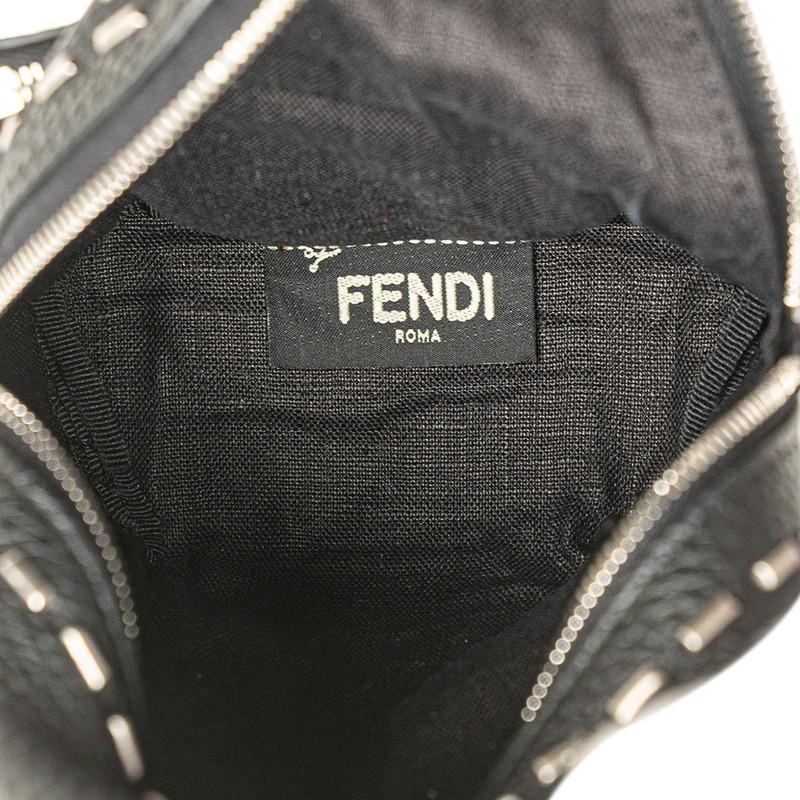 フェンディ リュック バックパック型 キーホルダー バッグチャーム  小物入れ 7AR471 ブラック レザー レディース FENDI 【中古】 FENDI（フェンディ） リュック バックパック型 キーホルダー バッグ