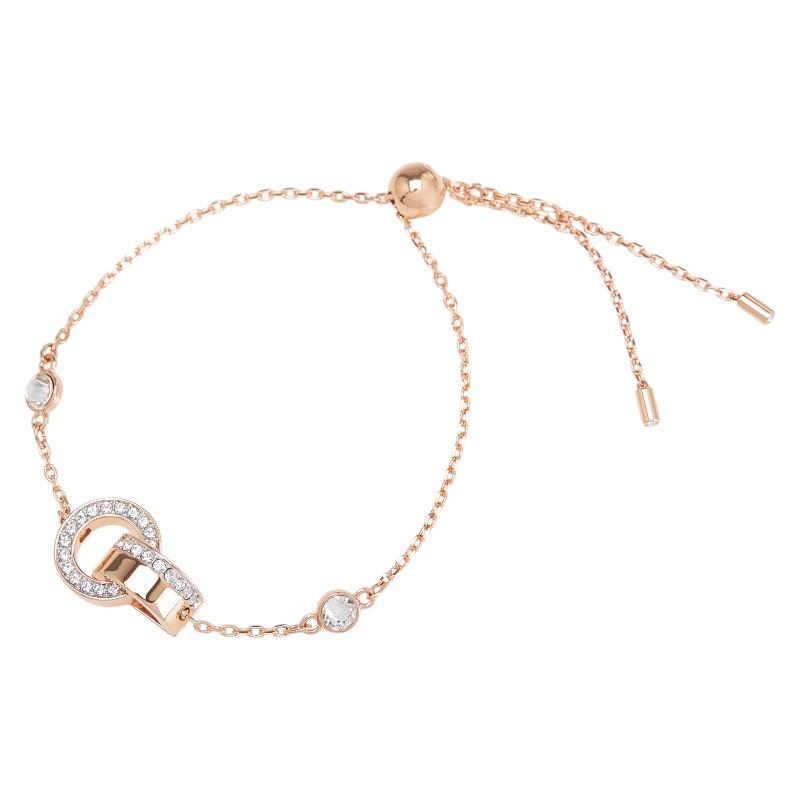 スワロフスキー ローズゴールド メッキ クリスタル Dextera インターロッキングループ ブレスレット レディース SWAROVSKI 中古 SWAROVSKI（スワロフスキー） ローズゴールド メッキ クリスタル