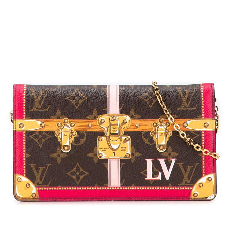 ルイ ヴィトン モノグラム ポシェット ウィークエンド ショルダーバッグ M62456 ブラウン レッド PVC レザー LOUIS VUITTON 【中古】 LOUIS VUITTON（ルイ・ヴィトン） ルイ ヴィトン モノグラム