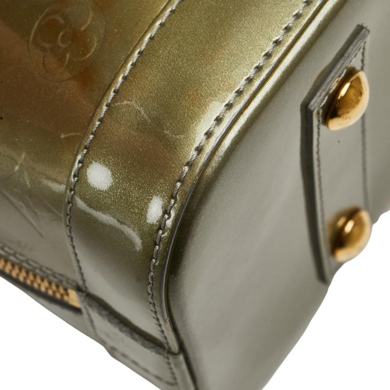 ルイ ヴィトン モノグラム ヴェルニ アルマPM  ハンドバッグ M91582 ヴェールオリーヴ パテントレザー レディース LOUIS VUITTON【中古】 LOUIS VUITTON（ルイ・ヴィトン） ルイ ヴィトン モノグラム ヴェルニ