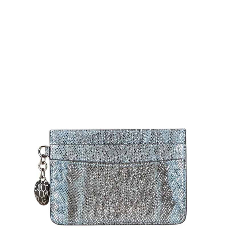 ブルガリ セルペンティ カードケース ブルー レザー レディース BVLGARI 【中古】 BVLGARI（ブルガリ） セルペンティ カードケース ブルー レザー