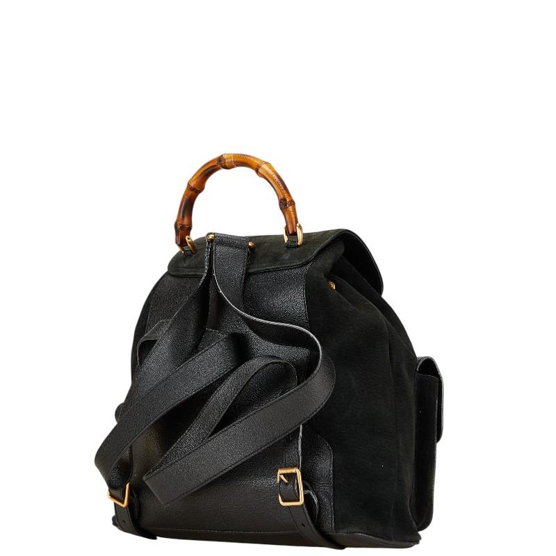 グッチ GUCCI バンブー リュック ブラック レザー グッチ バンブー リュックサック ブラック 702101 レザー ユニセックス