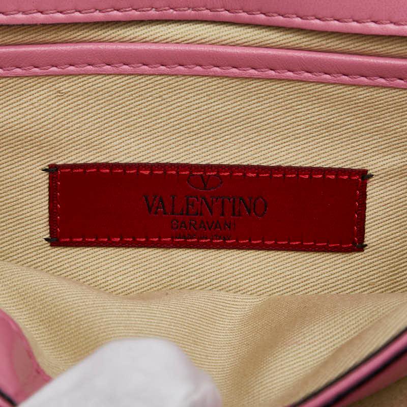 ヴァレンティノ スタッズ ショルダーバッグ ピンク レザー レディース VALENTINO 【中古】 VALENTINO（ヴァレンティノ） スタッズ ショルダーバッグ ピンク