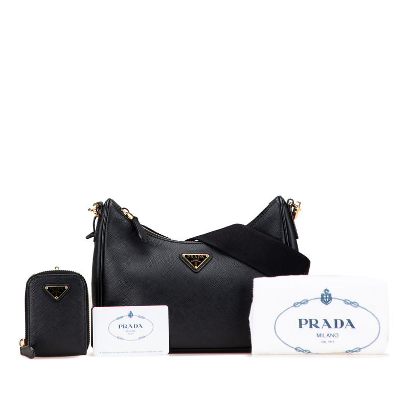 PRADA（プラダ） 三角ロゴプレート ショルダーバッグ 1BH204 ブラック