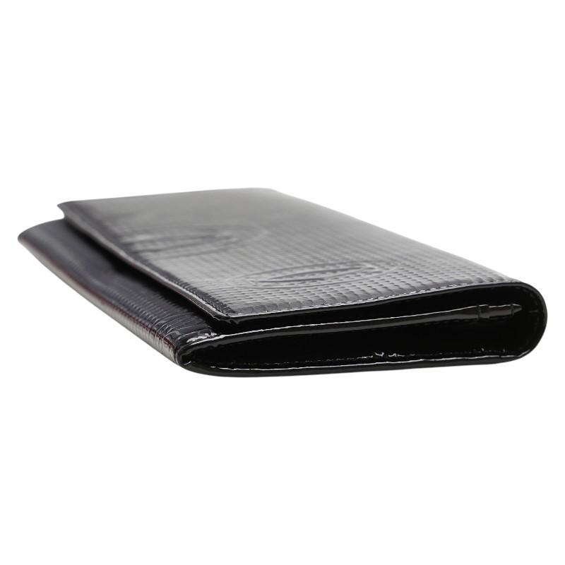 極美品/カルティエ　ポーチ　ハッピーバースデー　ブラック　エナメル Cartier（カルティエ） ハッピーバースデー 長財布 ブラック エナメル