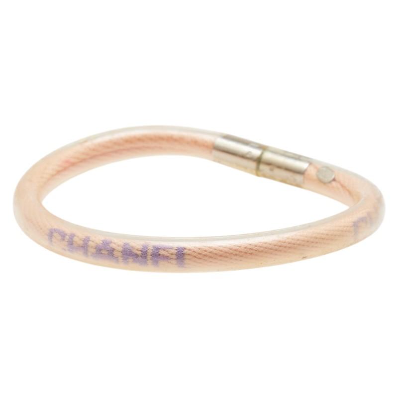 シャネル スポーツライン ロゴ ブレスレット ピンク クリア ビニール レディース CHANEL 【中古】_1