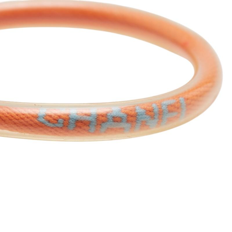 シャネル スポーツライン ロゴ ブレスレット オレンジ クリア ビニール レディース CHANEL 【中古】_3