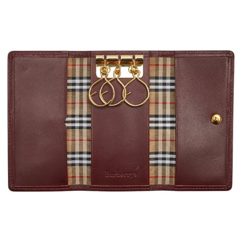 BURBERRY（バーバリー） ノバチェック キーケース 3連 ワインレッド