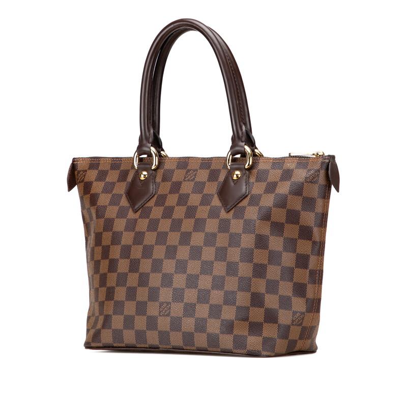 美品●ルイヴィトン　ダミエ　サレヤPM　N51183　ハンドバッグ　レザー　茶色 LOUIS VUITTON ルイ ヴィトン ダミエ サレヤPM ハンドバッグ N51183